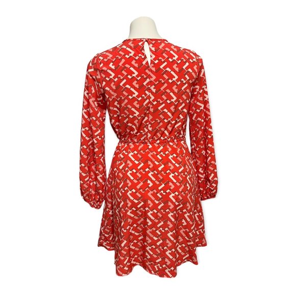 Pomander Place Small Red Chain Colette Long Sleeve Dress EUC - Picture 6 of 9